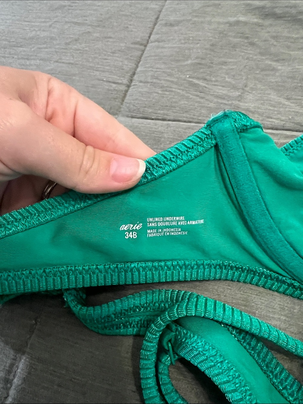 aerie Emerald Ribbed High-Cut Cheeky Bikini Bottom - Picture 3 of 4